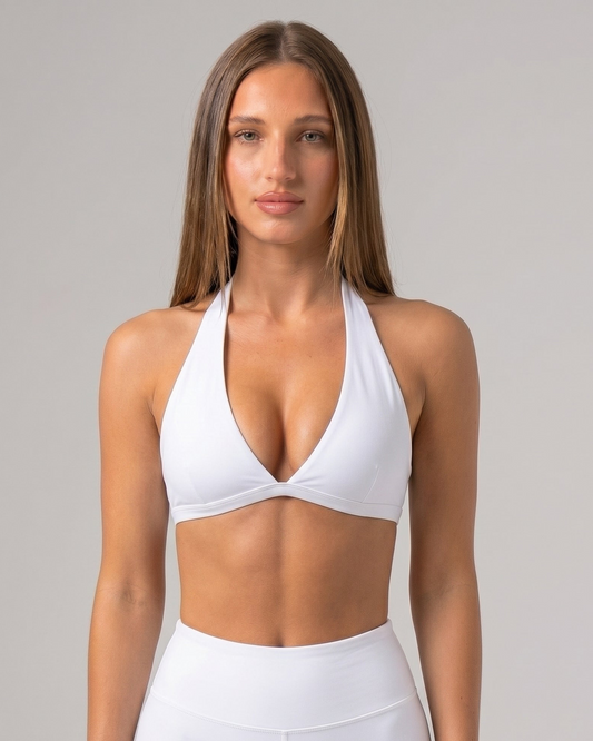 Aura Halter Bra / White