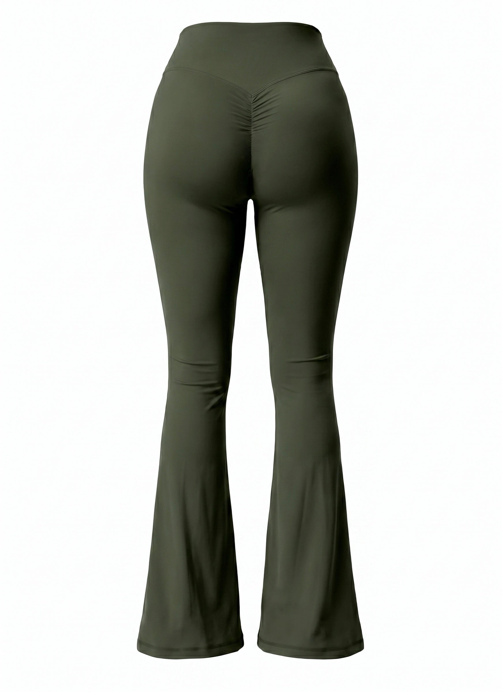 High Waist Flare leggings / Matcha green