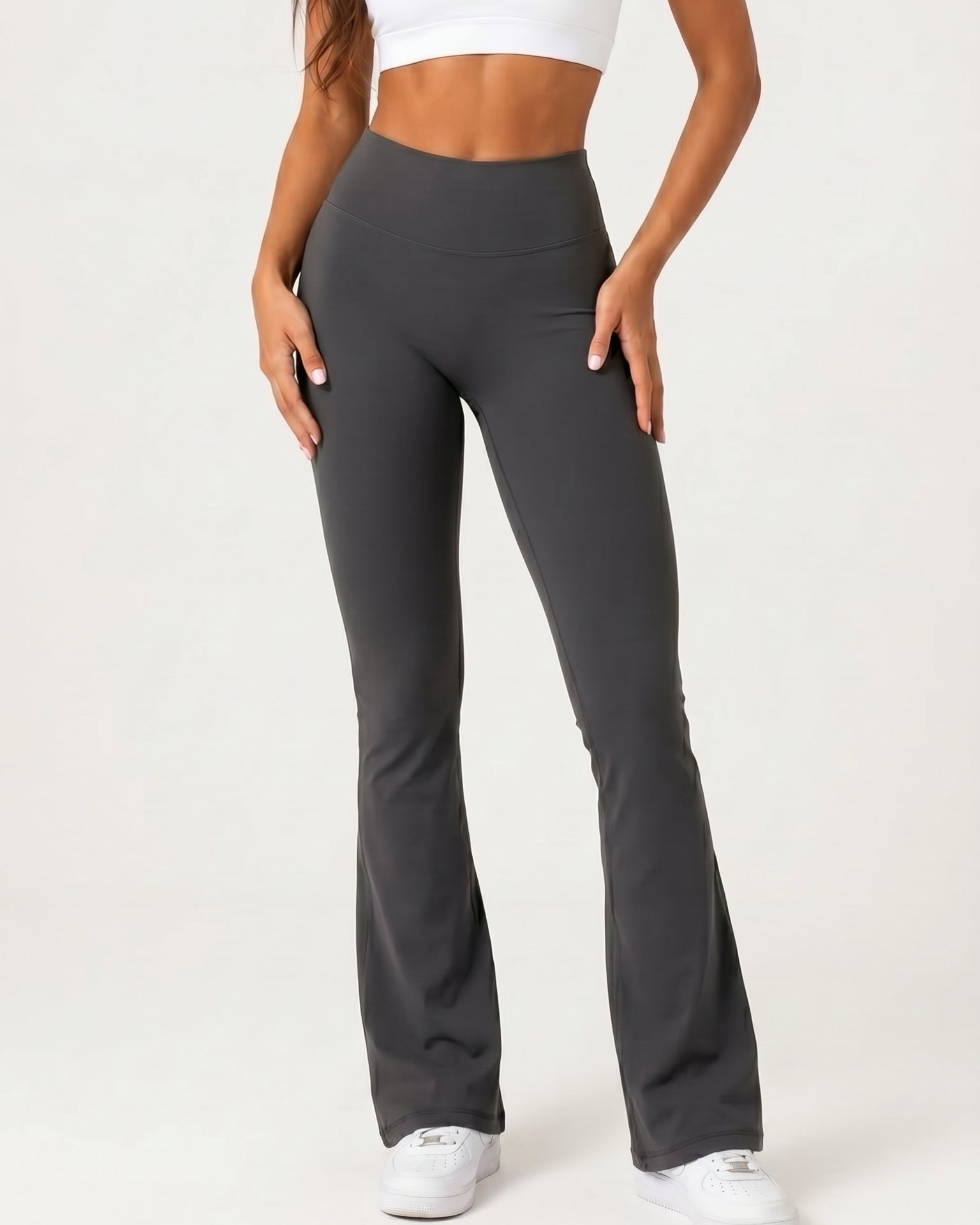 High Waist Flare leggings / Gray