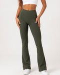 High Waist Flare leggings / Matcha green
