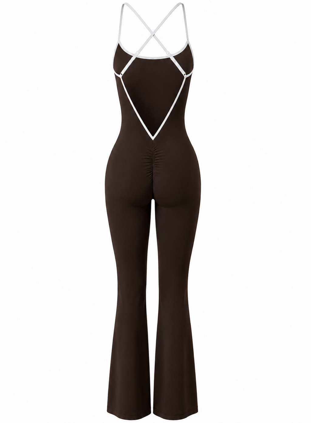 Sculpt V-Back Flare Jumpsuit / Espresso