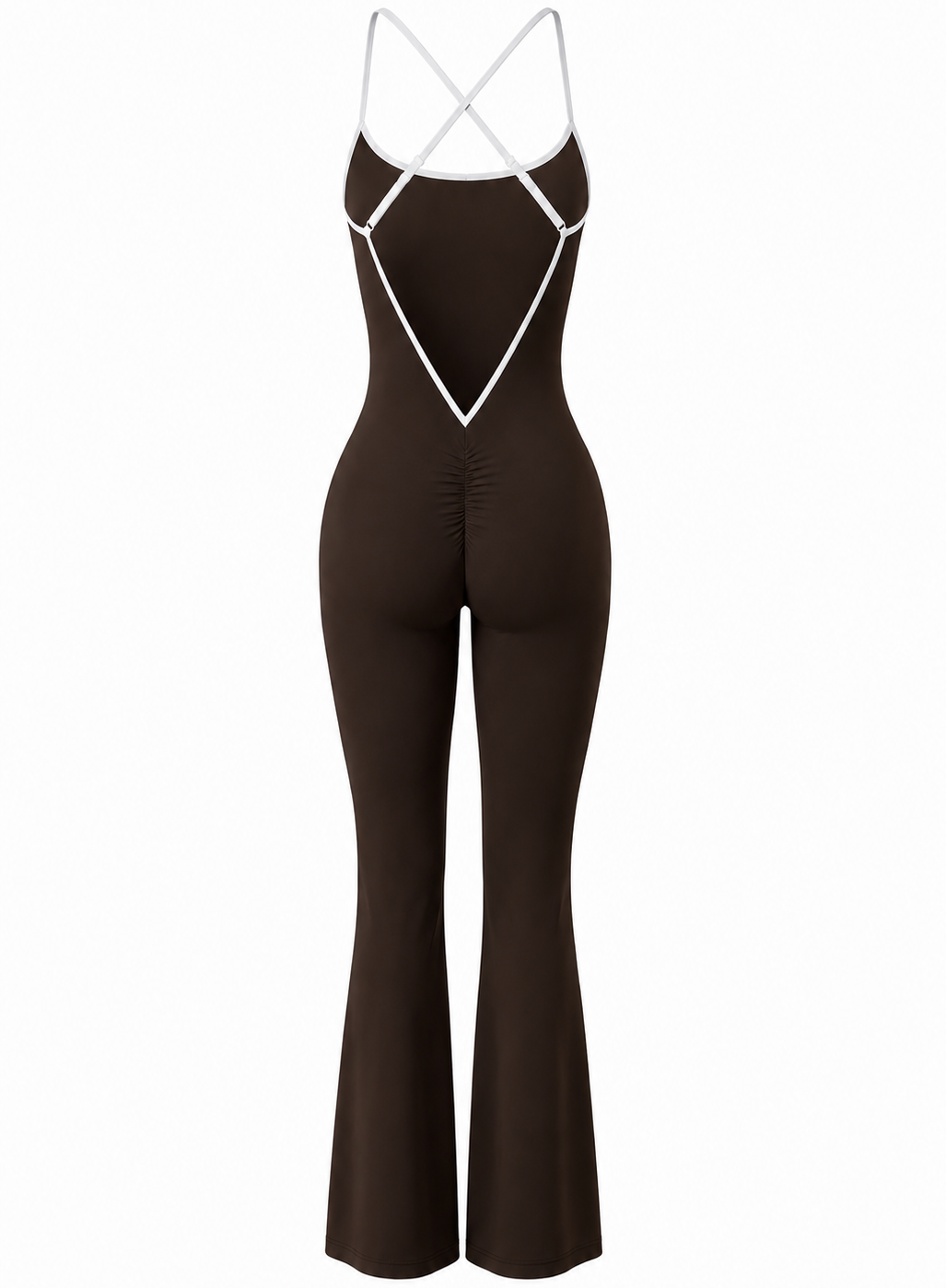 Sculpt V-Back Flare Jumpsuit / Espresso