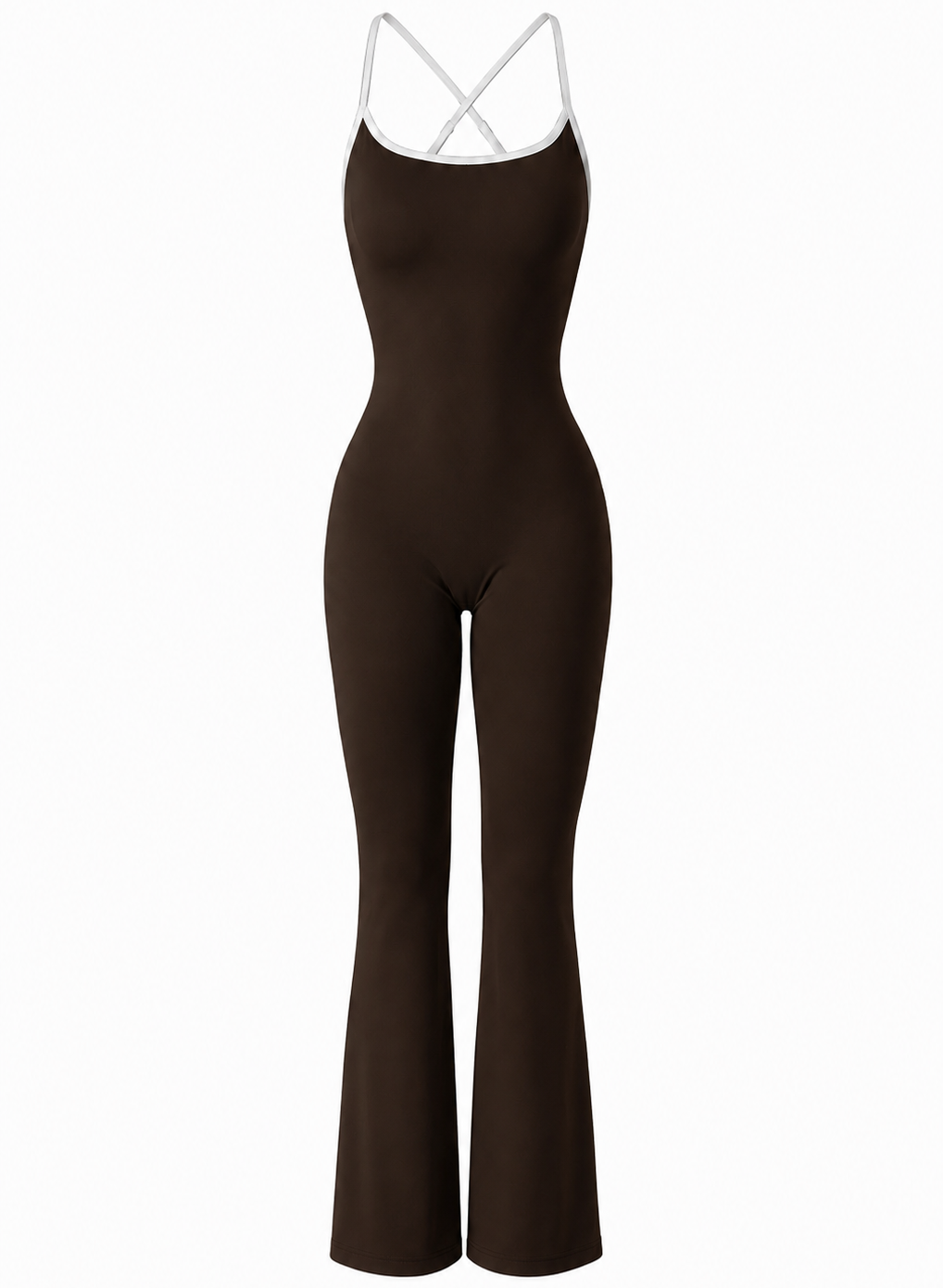 Sculpt V-Back Flare Jumpsuit / Espresso