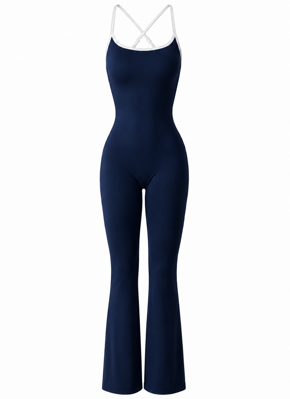 Sculpt V Back Flare Jumpsuit / Navy